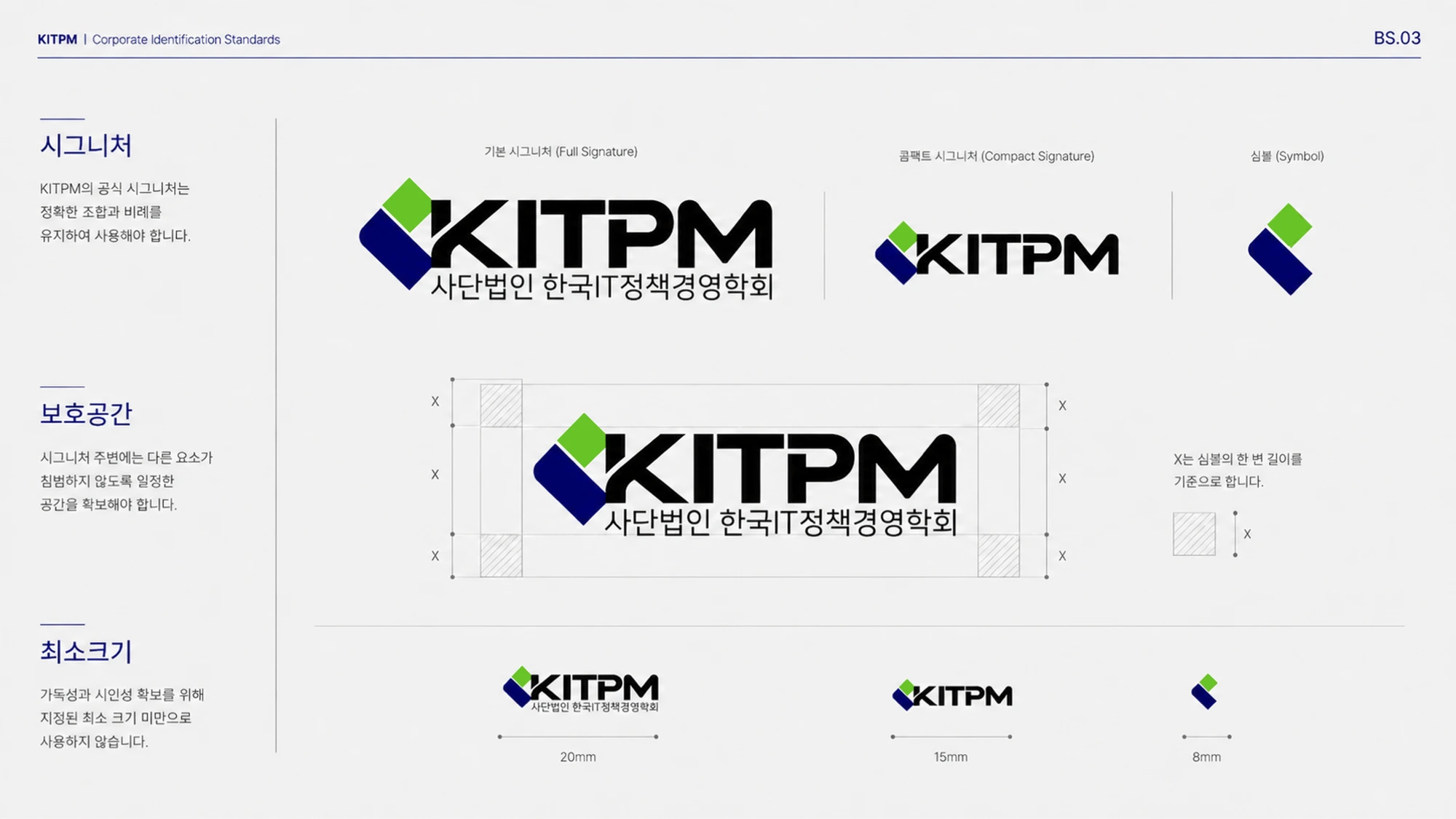 KITPM 기본·컴팩트 로고 시그니처와 심벌